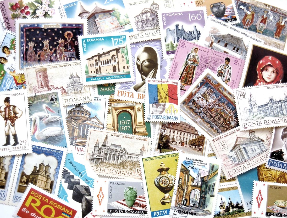 Romanian Stamps Postcard